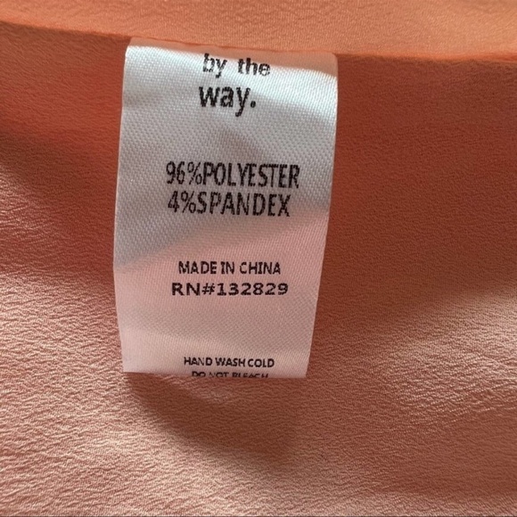 By the way. Ruffle Halter Adjustable Straps Mini Dress Size S Coral 14560 - Picture 8 of 8